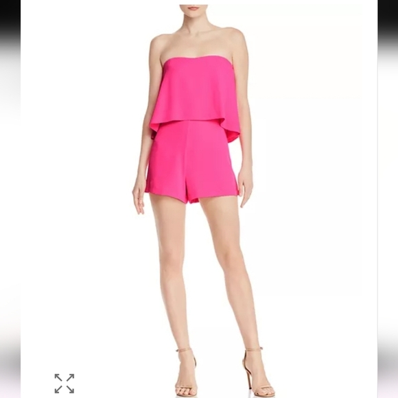 Amanda Uprichard Pants - AMANDA UPRICHARD Topanga Strapless Romper Hot Pink Womens SZ P/XS NWT